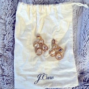 Champagne colored JCrew costume drop earrings with dust bag. Never worn!